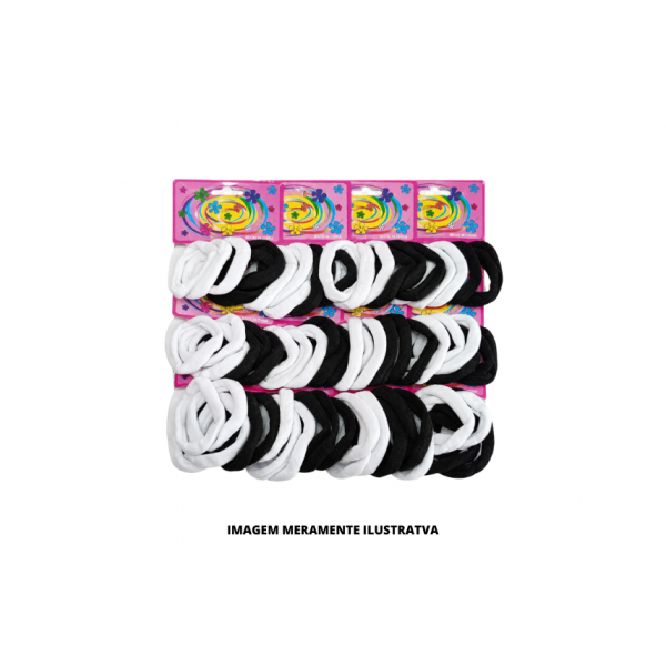 ELASTICO DE CABELO - GRANDE BRANCO E PRETO - DP12